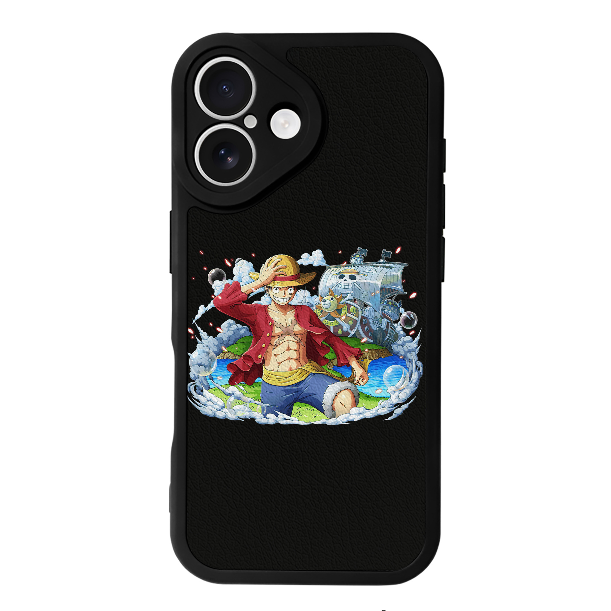 （画像用） ワンピース モンキー・D・ルフィ ONE PIECE Monkey D. Luffy 【iPhone 16シリーズ対応】シリコンスマホケース（レザー調） 材質：シリコン